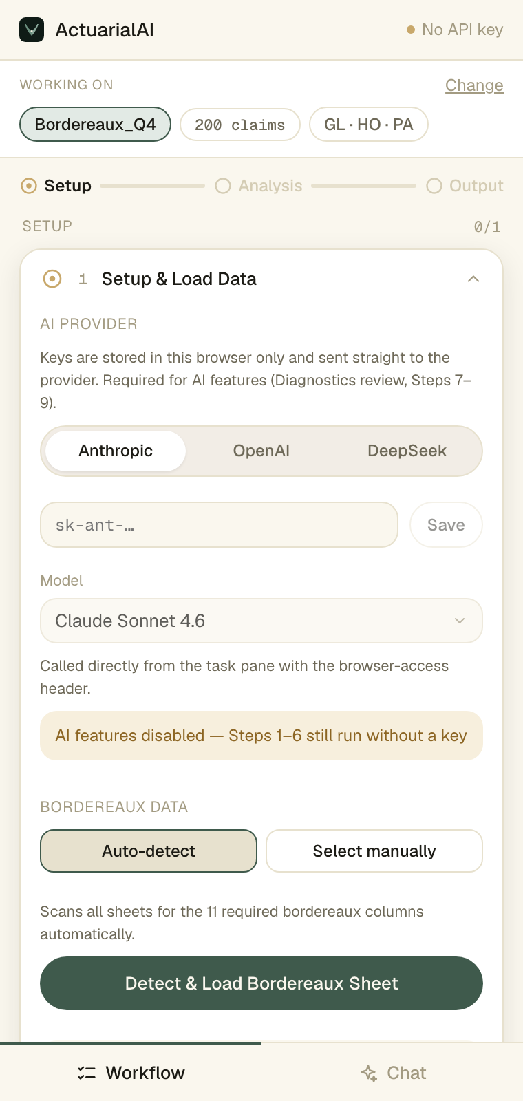 Setup: finds the claims sheet and its 200 sample claims automatically.